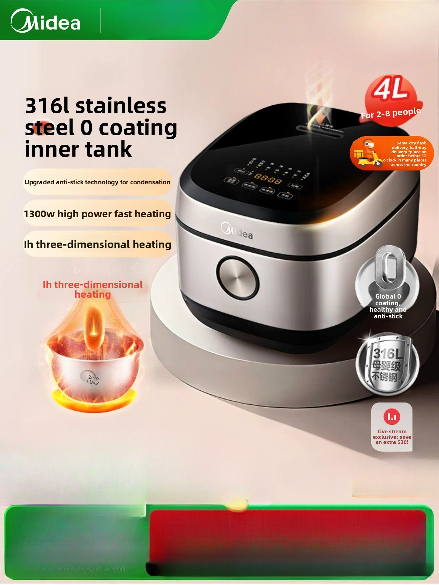 Midea 0 Coating IH Rice Cooker - Home Cooking Services บทวิจารณ์และราคา