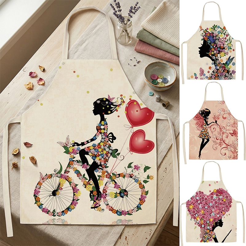Women Kitchen Apron Floral Gir - Home Cooking Services บทวิจารณ์และราคา
