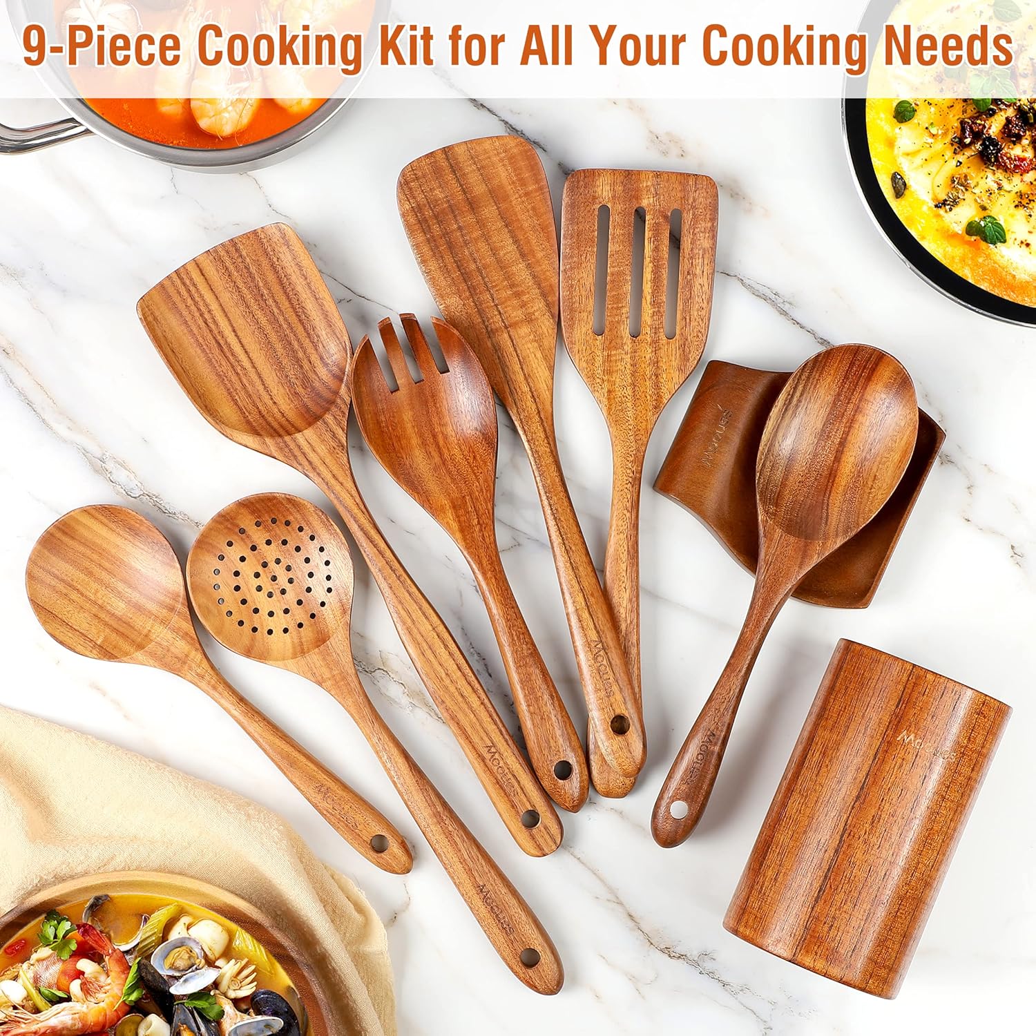 Luxury Wooden Utensil Set for  - Home Cooking Chef บทวิจารณ์และราคา