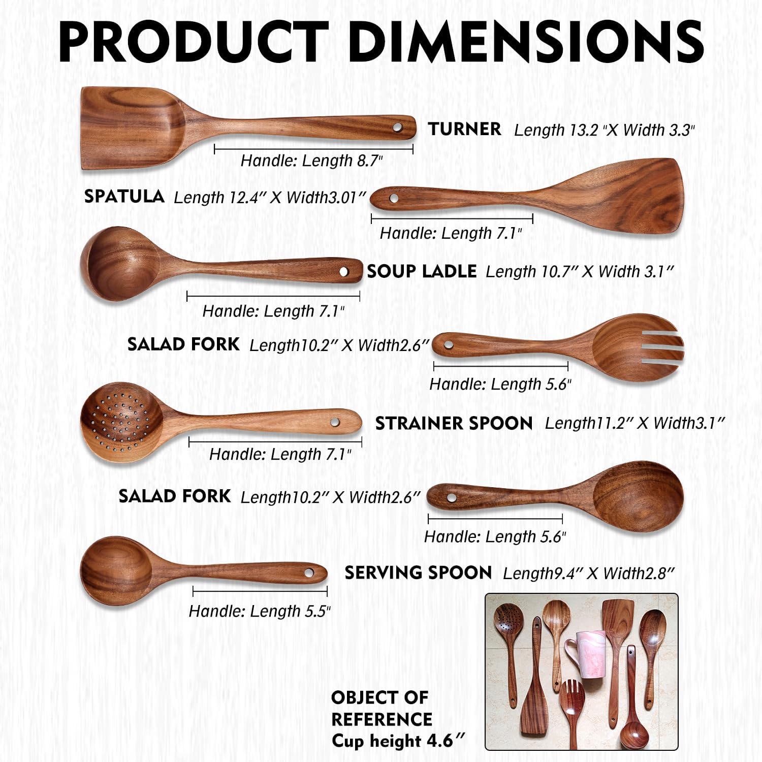 Luxury Wooden Utensil Set for  - Home Cooking Chef บทวิจารณ์และราคา