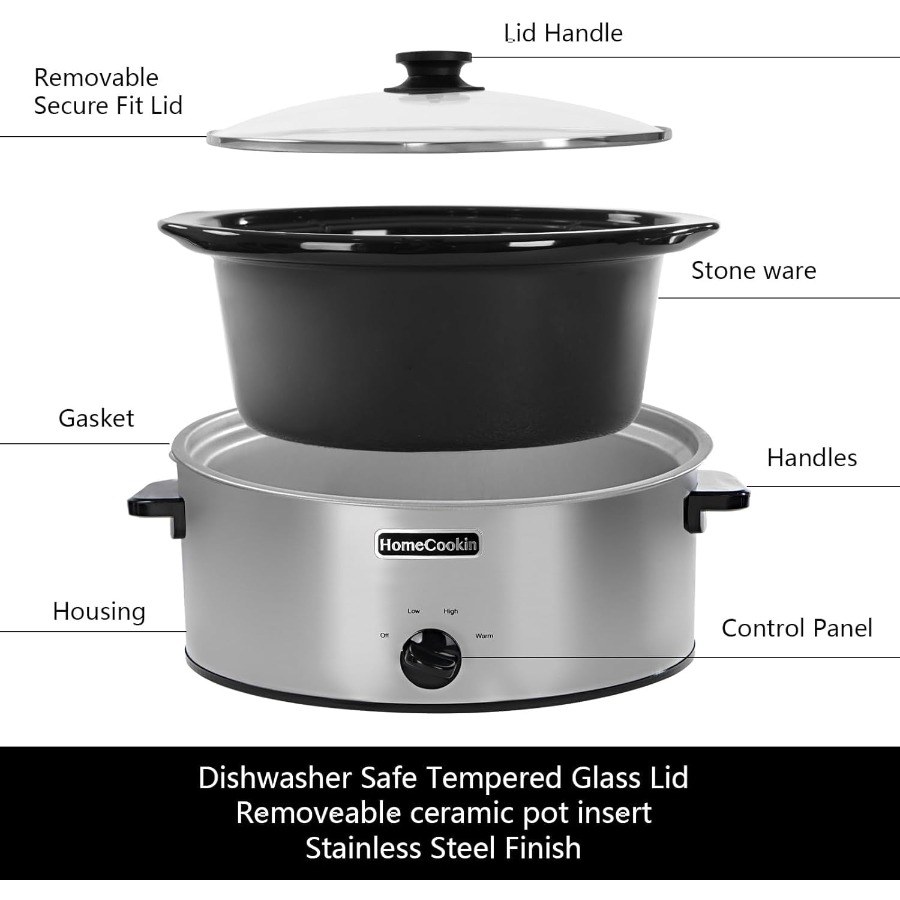 7 Quart Oval Manual Slow Cooke - Home Cooking Meal บทวิจารณ์และราคา