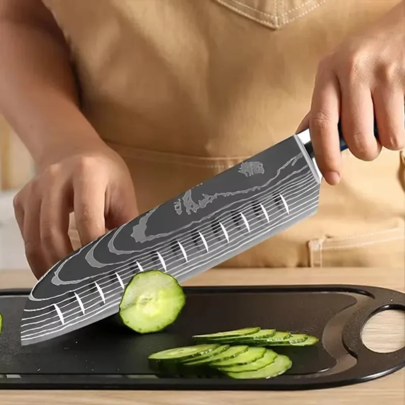 Damascus Patterned Laser Steel - Home Cooking Chef บทวิจารณ์และราคา