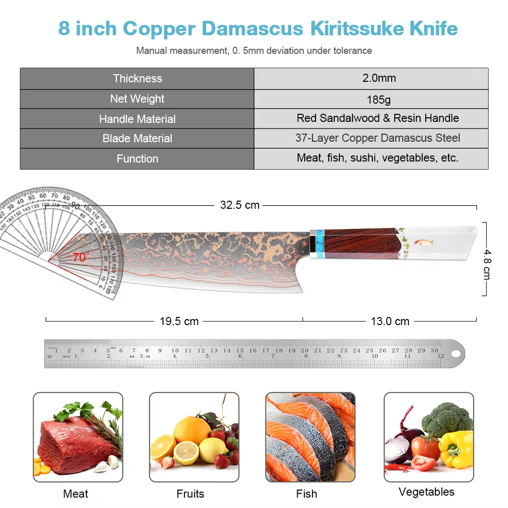 Kiritsuke Chef Knife,8 Inch, 3 - Home Cooking Chef บทวิจารณ์และราคา