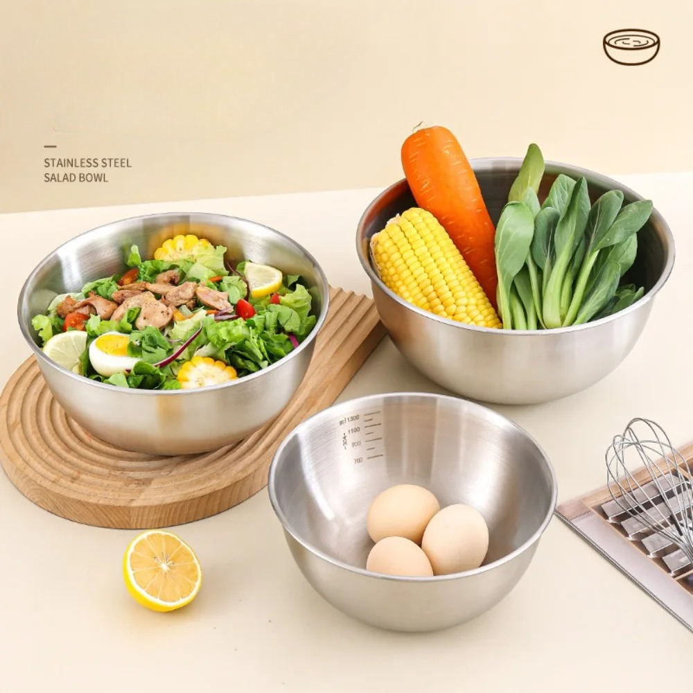 3pcs Stainless Steel Bowl Set  - Home Cooking Food บทวิจารณ์และราคา